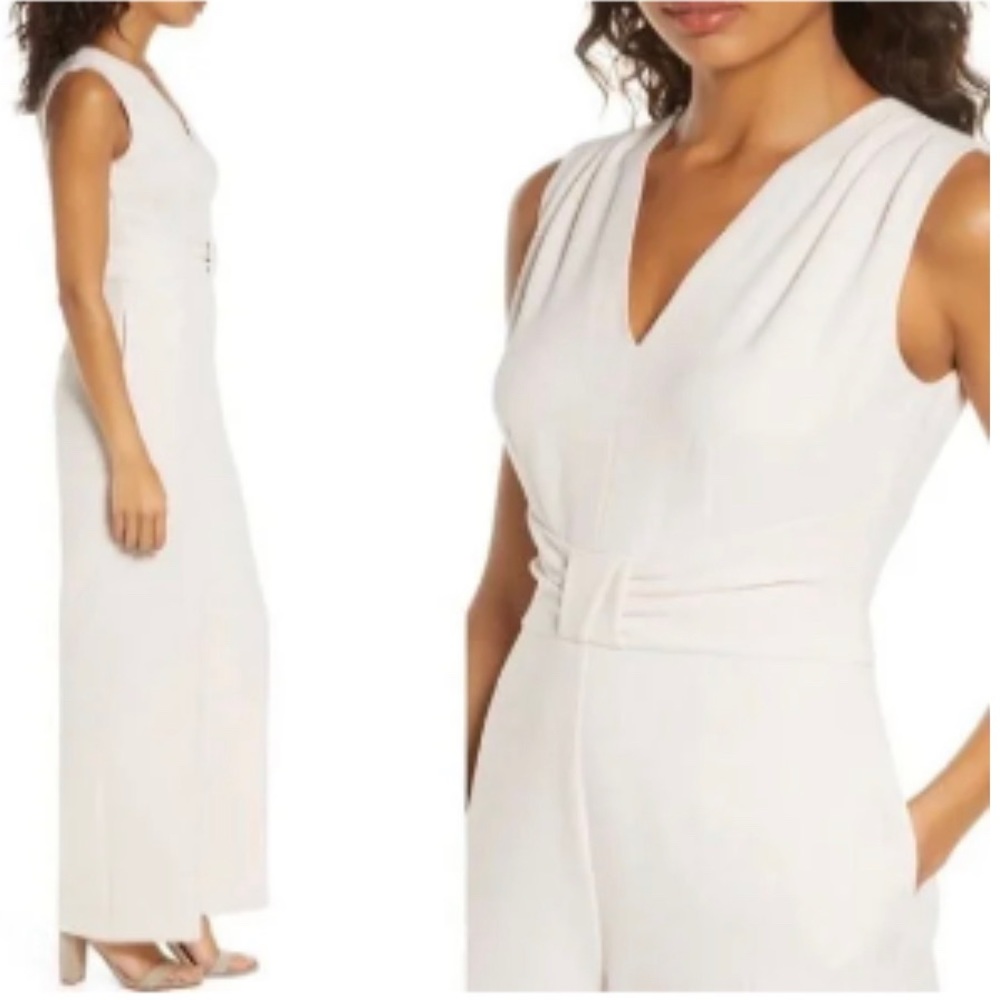 Harper Rose Sleeveless Crepe Jumpsuit Blush Size 4